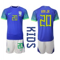 Brasilien Vinicius Junior #20 Replika babykläder Bortaställ Barn VM 2022 Kortärmad (+ korta byxor)